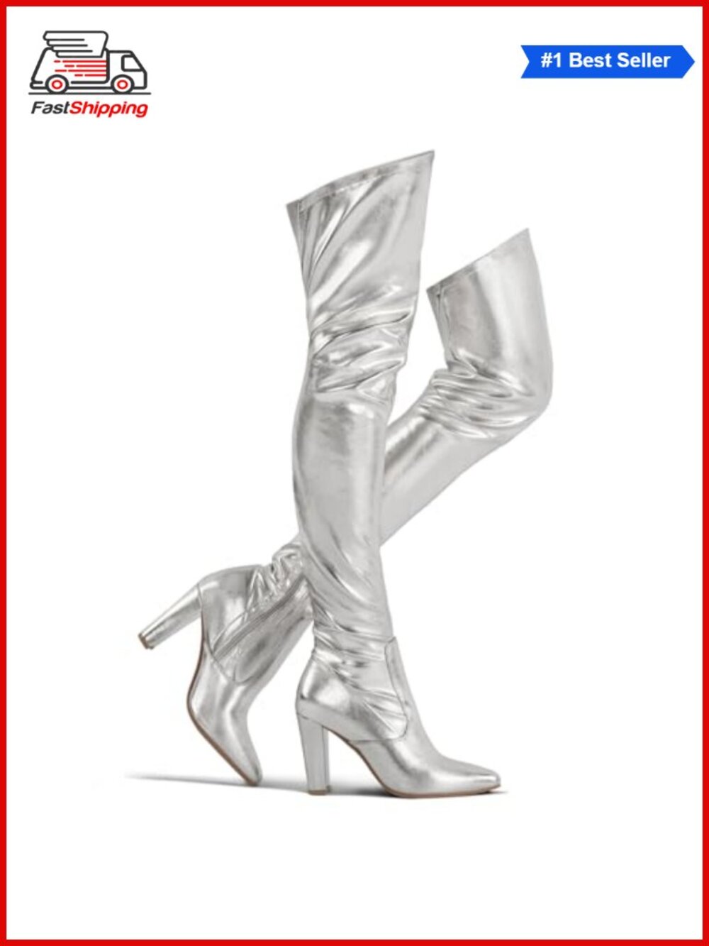 Women Stretch Suede Chunky Heel Over The Knee Thigh High Boots